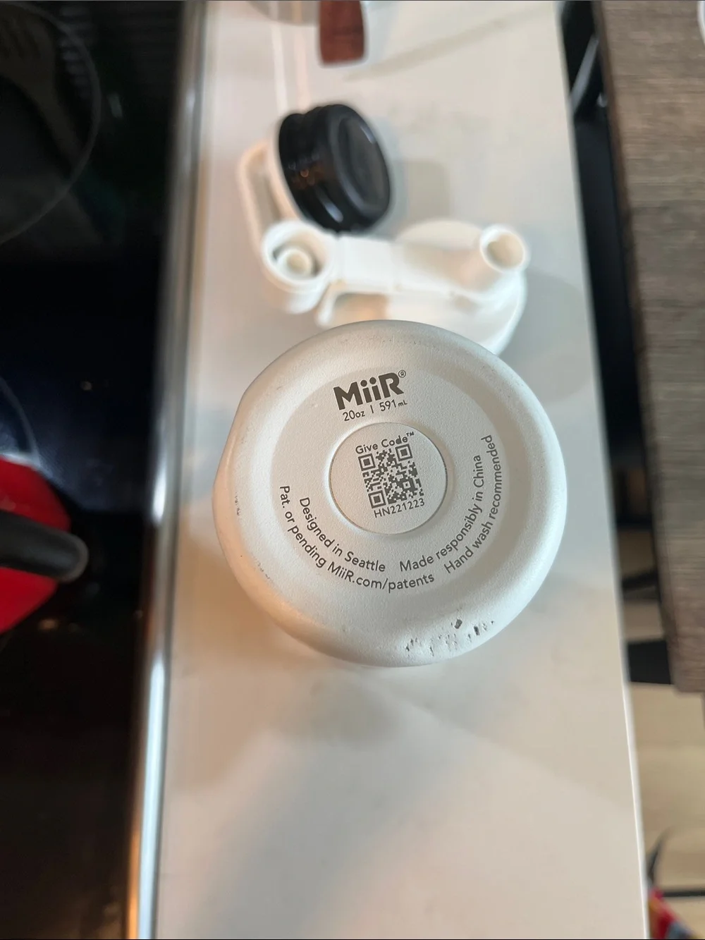 Miir White 20oz (591ml) Bottle with Spout Lid option